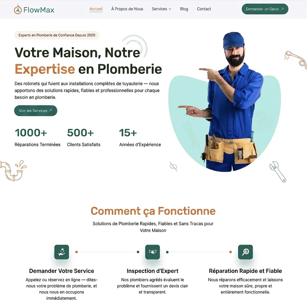 FlowMax — site vitrine plombier